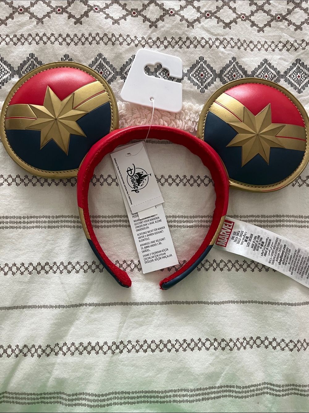 Disney/Captain Marvel Adult Red & Blue Ear Headband
